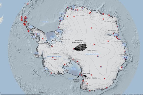 COLDEX map of Antarctica.