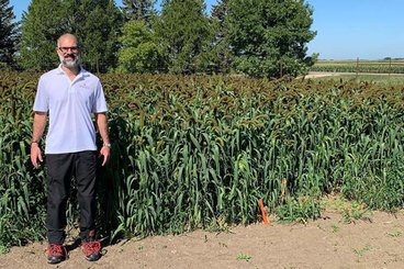 Paulo Pagliari stands near the designated east African crops at the Lamberton research and outreach center.