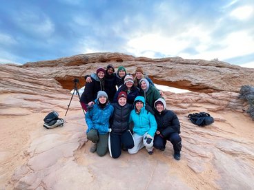 Gaby and her peers on a camping trip